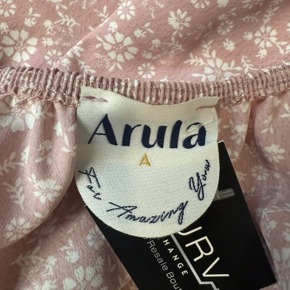 Arula Pink & White Floral Mini Dress - Size 14/16 - Picture 5 of 5